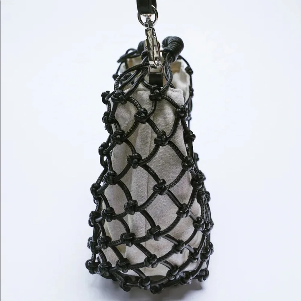 Zara Set - Black Knotted Mesh Heels & Mini Bag - Picture 5 of 12